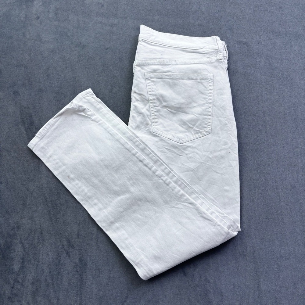 Gap 1969 Best Girlfriend White Denim Jeans Stretch Mid Rise Size 27